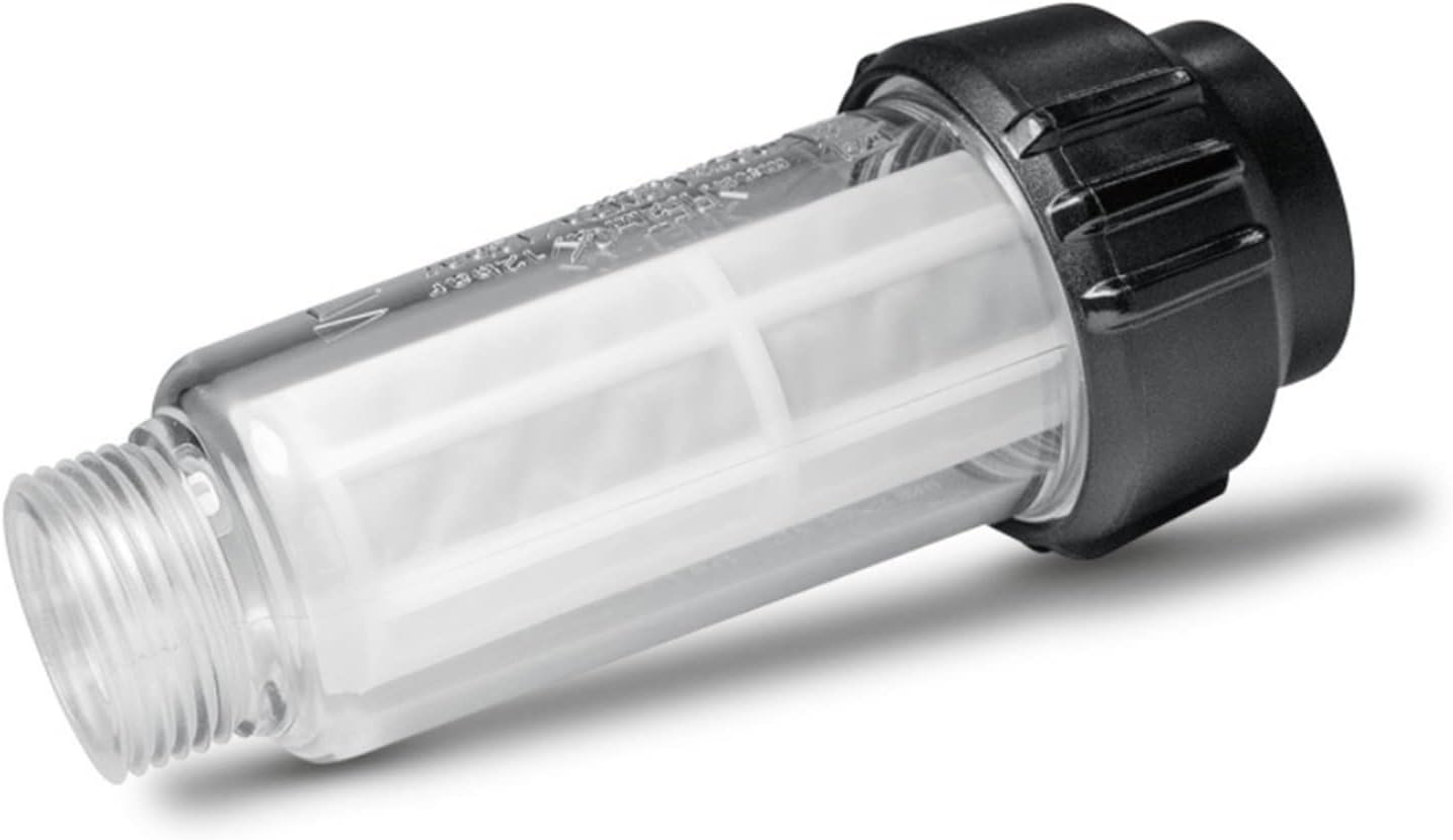 Car Wash Filter, Water Inlet Filter Transparent ABS Housing Clear Thread M3/4in Home Cleaning Machine Filter for, Under Sink & Countertop Filtration
