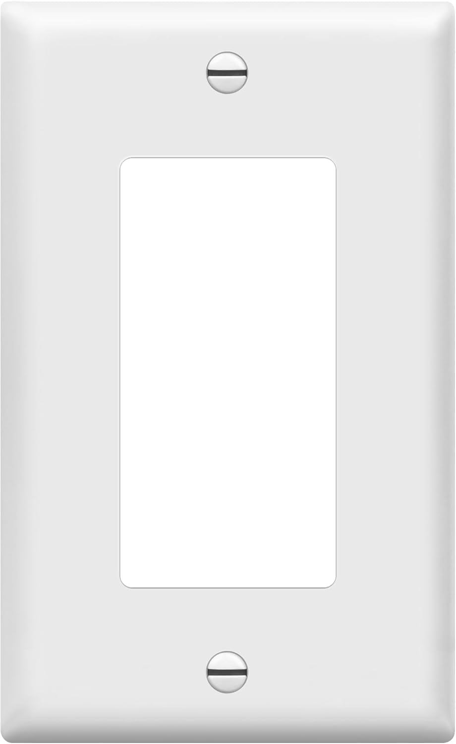 ENERLITES Decorator Light Switch or Receptacle Outlet Wall Plate, Gloss Finish, Size 1-Gang 4.50" x 2.76", Unbreakable Polycarbonate Thermoplastic, UL Listed, 8831-W, White