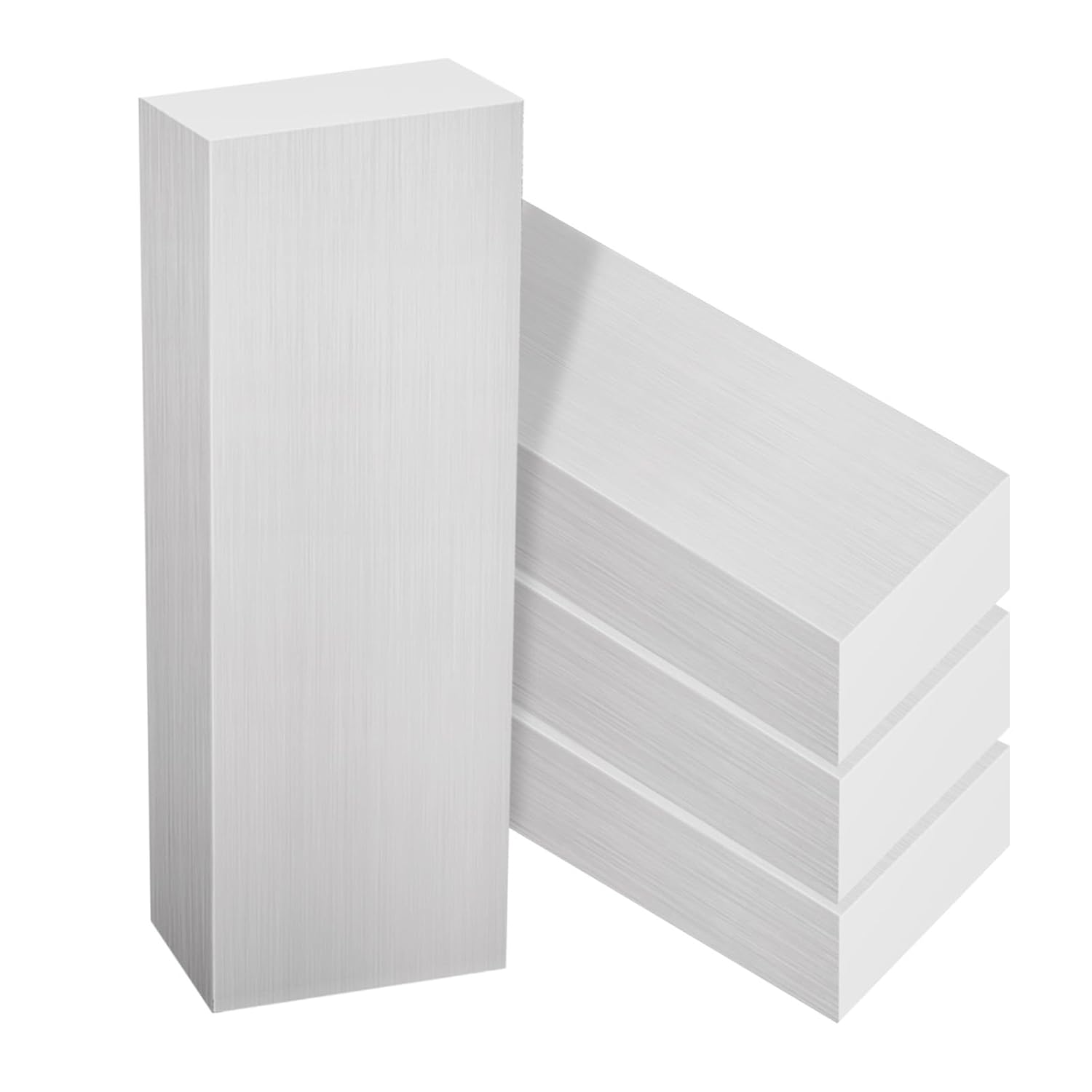 4PCS Square Aluminum Flat Bar, 1x2x8 Inch Aluminum Block, 6061Square Aluminum Bar Stock, General Purpose Plate, 25MM Thickness T6 Solid New Mill Stock