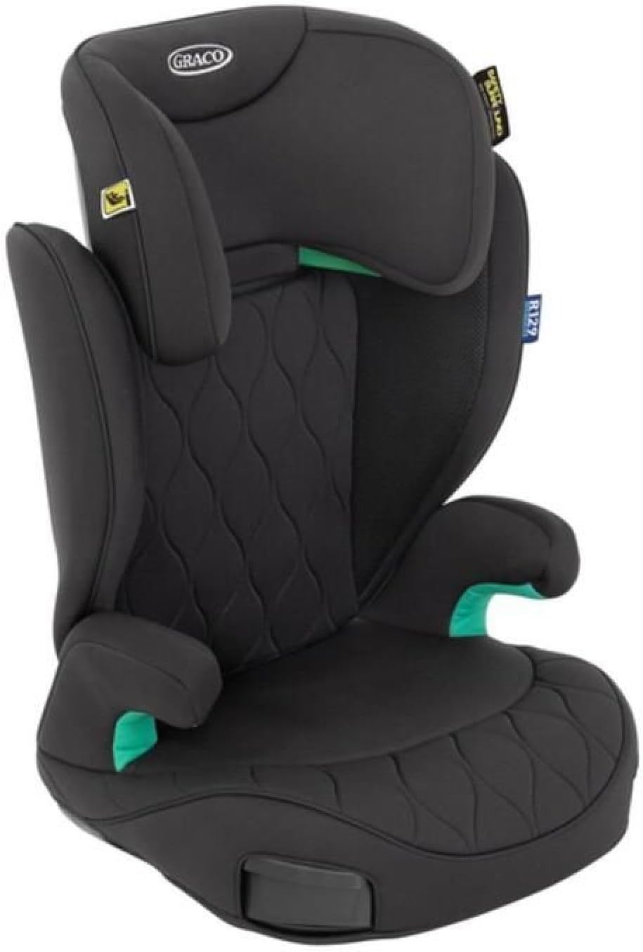 Graco Affix i-Size R129 with ISOFIX Highback Booster car seat with cupholders, Suitable from 100-150cm (approx. 3.5 to 12 years), Midnight fashion
