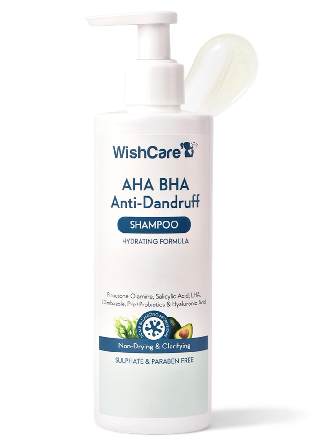 WishCare Hydrating AHA BHA Anti Dandruff Shampoo For Women & Men-Paraben & Sulphate Free Shampoo 250ml