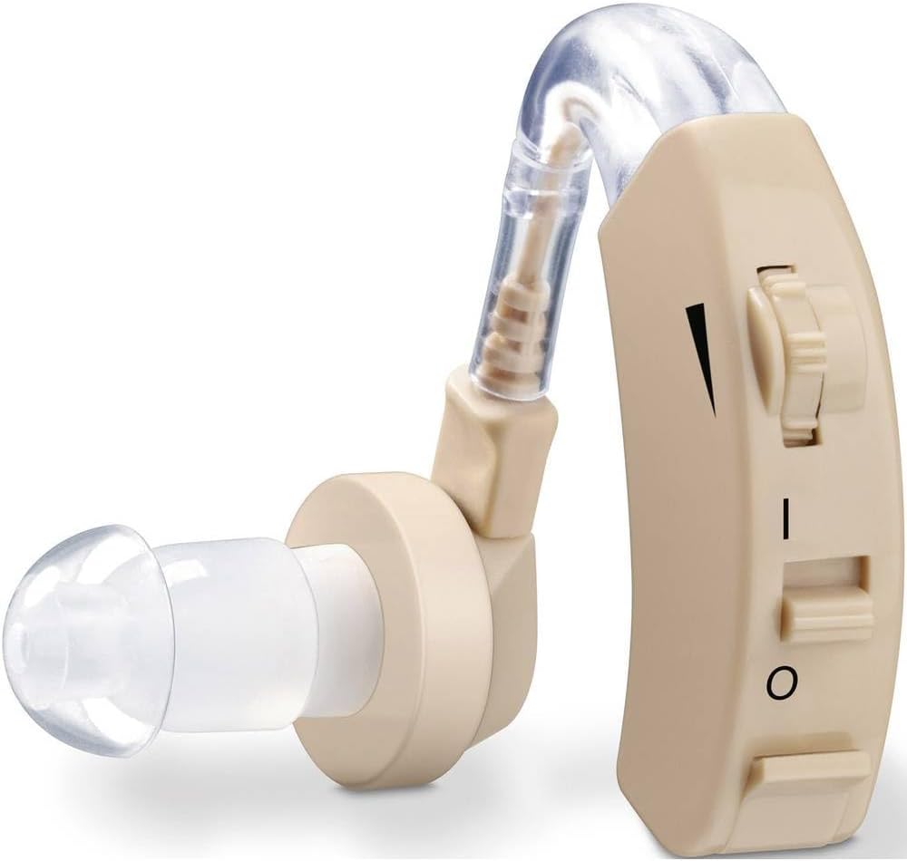 Beurer HA 20 Hearing Noise Amplifier With Ergonomic Fit Behind the ear, Individual Adjustment to the Ear Canal, Volume Continuously Adjustable - Nude