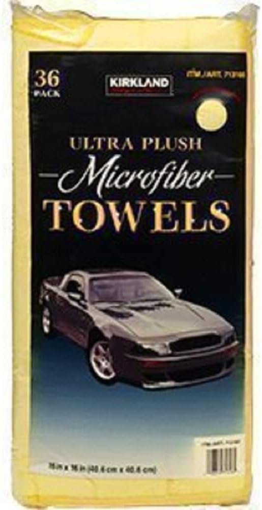 Kirkland Signature 713161 Ultra Plush Microfibre Towels 36 Pack, Yellow, H 40.6 x W 40.6 cm, Set of 36