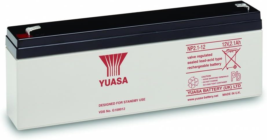 Yuasa NP2.1-12, 12V 2.1Ah (as 2.3Ah) BURGLAR ALARM Battery