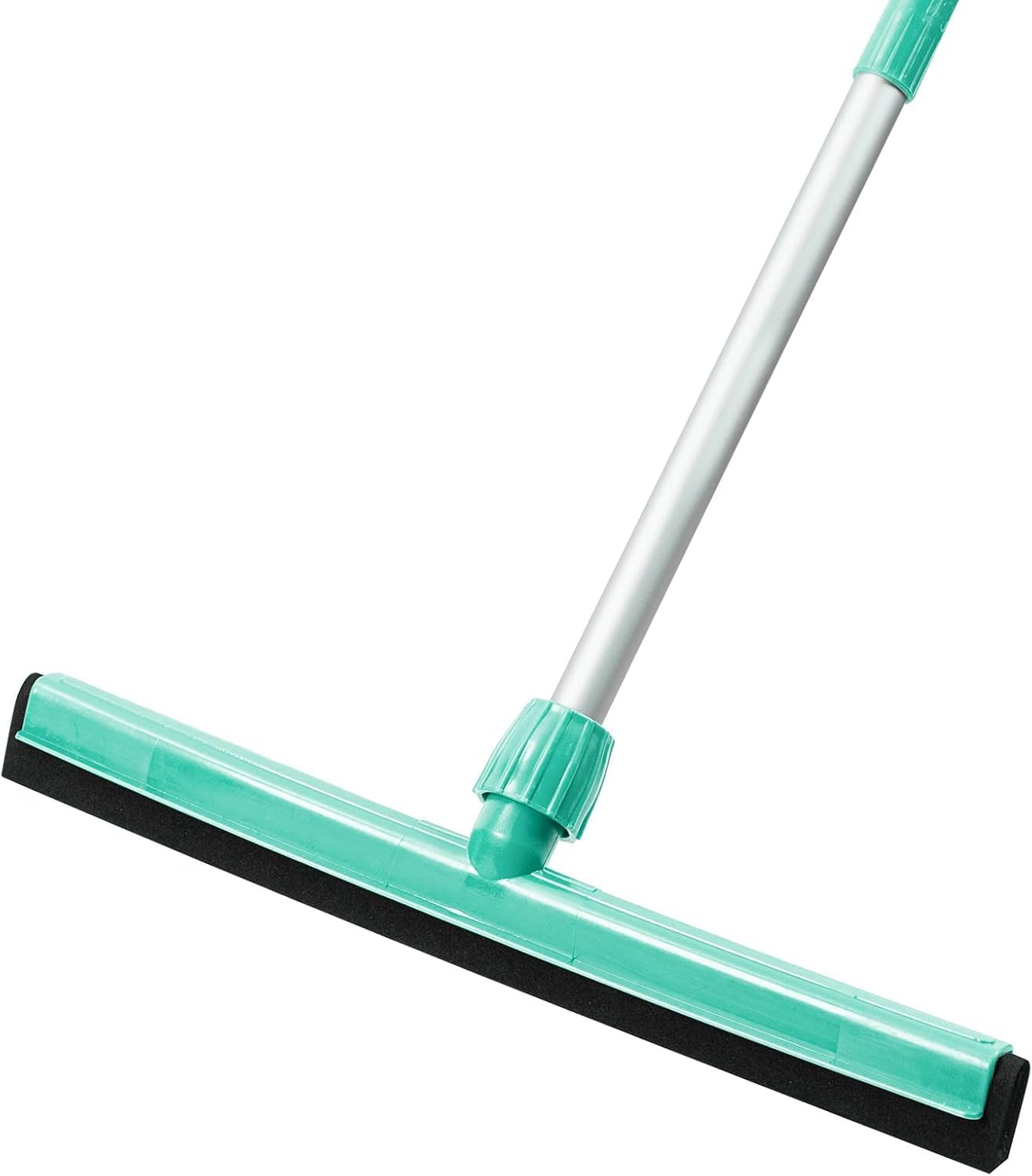 18" Floor Squeegee with 43" Adjustable Aluminum Handle Light Duty Magic Broom for Floor,Garage Courtyard Shower Bathroom Floor Marble Glass Tile Water Foam Cleaning