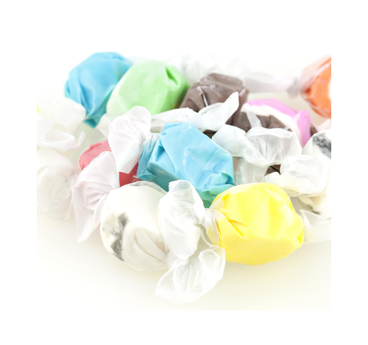Sarah's Candy Factory Salt 16 Oz Water Taffy Assorted Taffy-Chocolate, Huckleberry, Peppermint, Banana, Vanilla, and more! Kosher and Gluten Free in Resealable Bag, 1 Lb