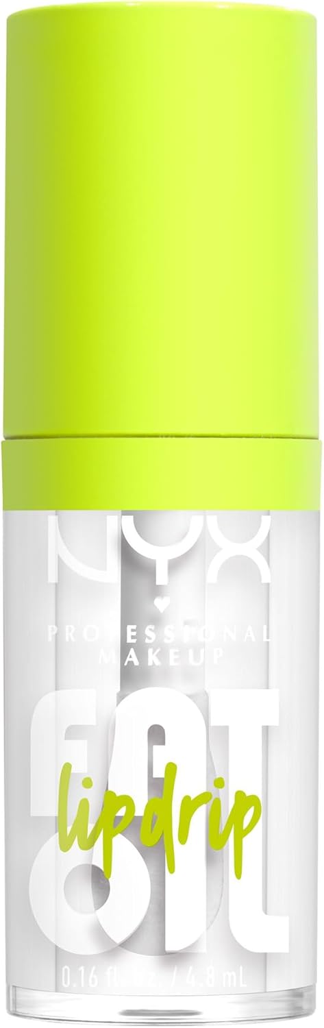 NYX Professional Makeup Lip Gloss, High Shine, Non-Sticky FInish, 12 Hours Hydrating, Fat Applicator, With Squalane, Raspberry and Cloudberry Oils, Fat Oil Lip Drip, Shade: My Main