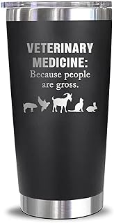 Veterinary Medicine Because People Are Gross Engraved Stainless Steel Tumbler - Gift For Veterinarian Vet - Practitioner Animal - Doctor - Pet Lover - Graduation - Birthday Christmas Anniversary