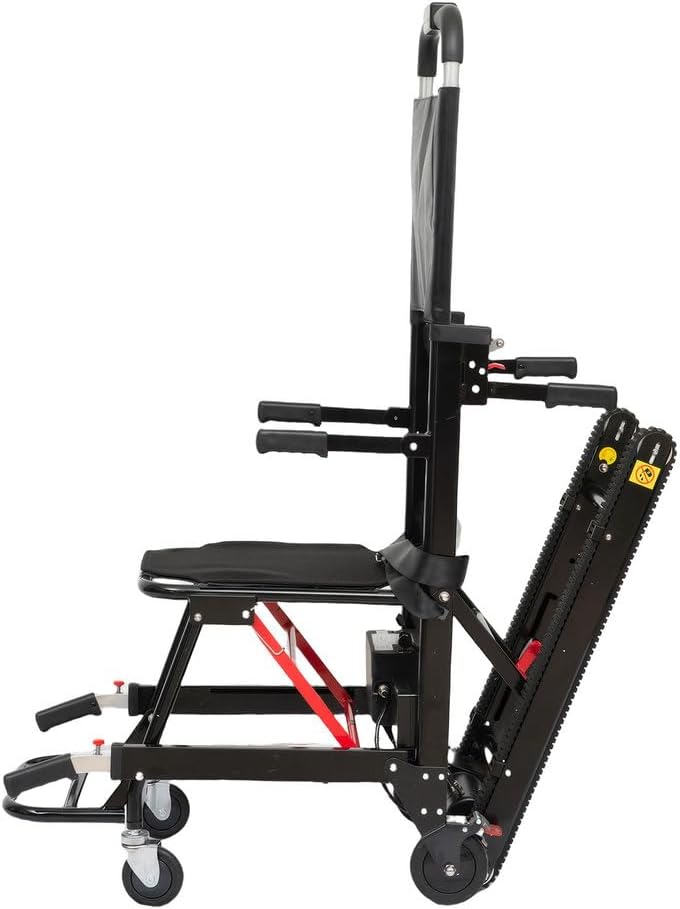 Portable Electric stair lifts for Home | 370lbs Load Capacity | Crawler stair lift Chair | 2-in-1 Electric Stair Climbing Trolley | Indoor/Outdoor Use,Black
