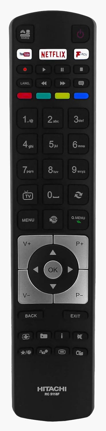 Hitachi RC5118F Genuine Remote Control for Smart LED TVs