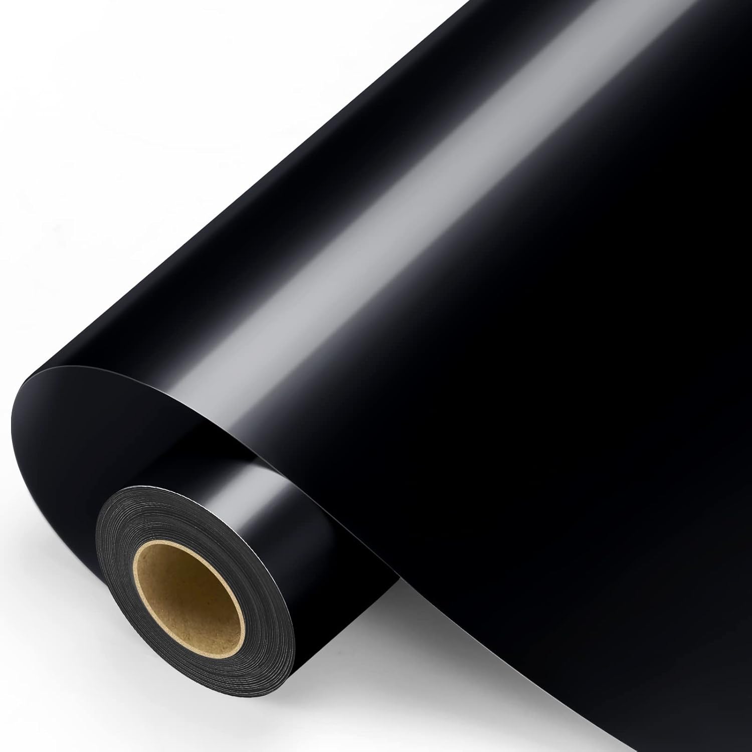 Black Permanent Vinyl - Glossy Black Adhesive Vinyl Roll for All Cutting Machine, Permanent Outdoor 12" x11FT for Decor Sticker, Car Decal, Scrapbooking, Signs, Glossy & Waterproof