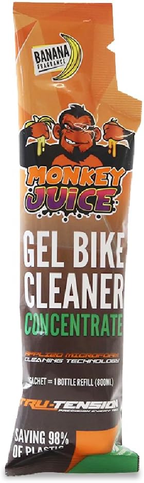 Tru Tension | Monkey Juice Gel Bike Cleaner | Perfect For Road Riding, Off-Road, Commuting & Touring | Motorcycle Tools & Accessories | 100ml Concentrate Sachet For 800ml Refill