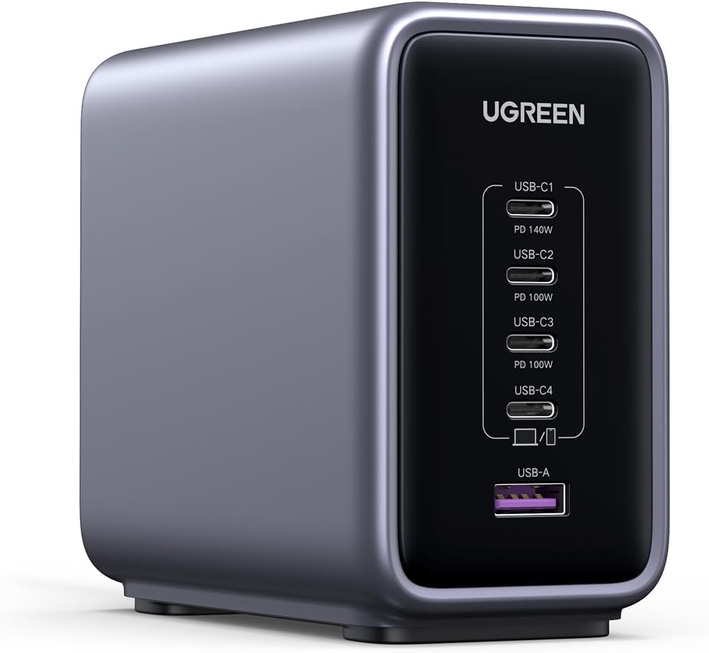 UGREEN Nexode 300W USB C Charger Block, 5-Port Charging Station GaN Charger Desktop Charger Compatible with MacBook Pro/Air, Dell XPS, iPhone 16/15/14, Galaxy S24, iPad Air/Pro, Pixel 8, Steam Deck