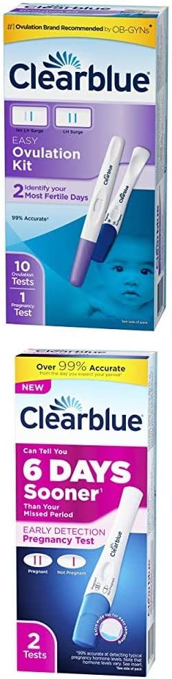 Clearblue Ovulation and Pregnancy Tests, Ovulation Predictor Kit, OPK (10 Ovulation Tests, 1 Pregnancy Test), and Early Detection Pregnancy Test (2 Tests)