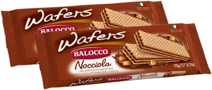Balocco Wafers Hazelnut | 175G | Nocciola Cream | Wafers Hazelnut | Perfect Snacks for Every Time | Hazelnut Cream | Flavored Sandwich Biscuit Wafer (Pack of 2)