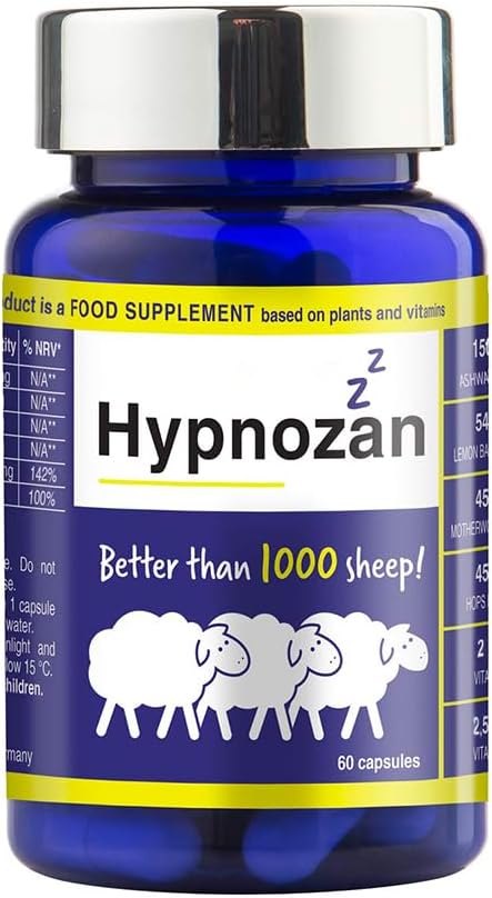 Hypnozan Herbal Sleep Solution– 60 Capsules – with Lemon Balm, Motherwort & Vitamin B Complex – Natural Sleep Supplement – Additive-Free – by Nature’s Synergy