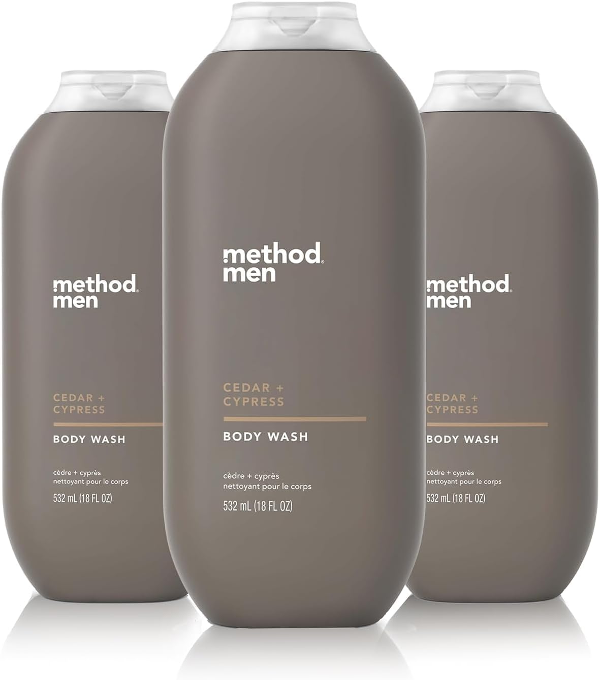 Method Men's Cedar + Cypress Shower Gel 510ml - Pack of 3 - Packaging May Vary