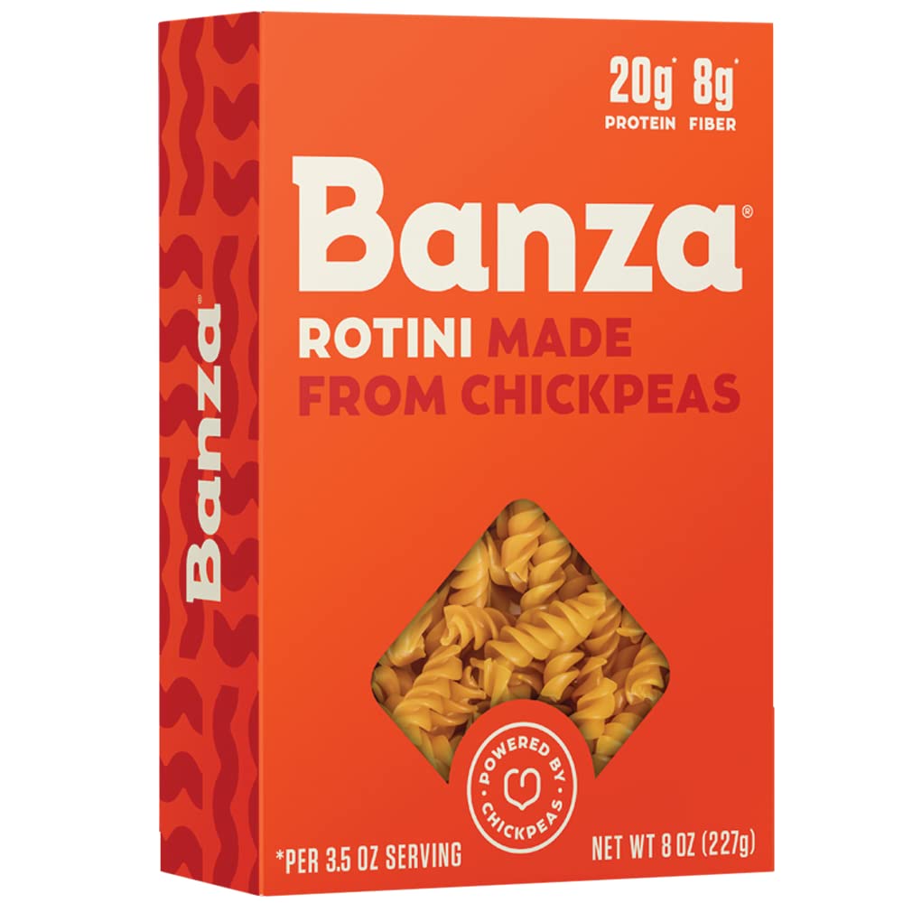 Banza Chickpea Rotini Pasta 8 Ounce (Pack of 6)