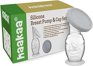 Haakaa Gen 2 Silicone Breast Pump with Suction Base and Leak-Proof Silicone Cap, 4 oz/100 ml, BPA PVC and Phthalate Free