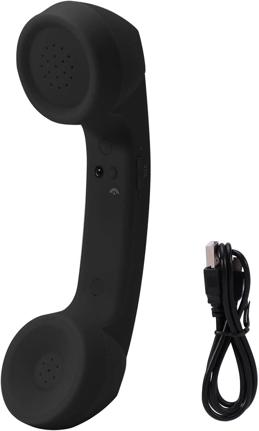Retro Telephone Handset, Bluetooth Cordless Mobile Phone Radiation Proof Telephone Handset USB Handsets for Cell Phones(Black)