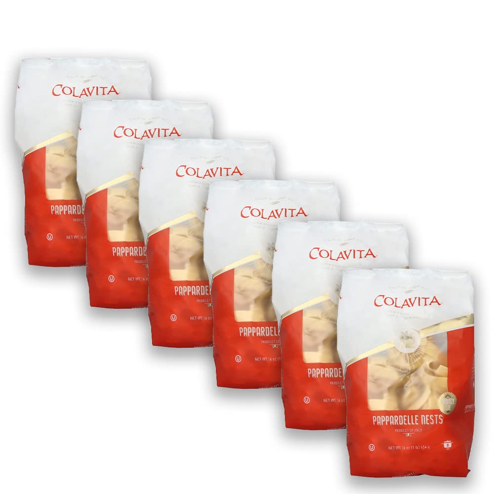 Colavita Pappardelle Nest Pasta Pack of 6 (1 Pound) Bag