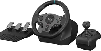 PXN V9 Steering Wheel Gaming for PC,Gaming Steering Wheel 270/900 Degree Racing Wheel with Pedals and Shifter for Xbox One, Xbox Series S/X, PS4, PS3, Switch