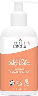 Earth Mama Sweet Orange Baby Lotion | Moisturizing Body Lotion for Dry Skin, Newborn Baby Lotion Sensitive Skin Care, Face Lotion for Babies & Kids with Shea Butter, Calendula & Aloe, 8 Fl Oz