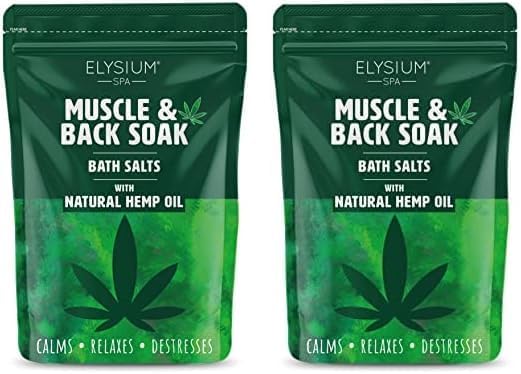 Elysium Spa Muscle & Bath Soak with Hemp Oil (Pack of 2)