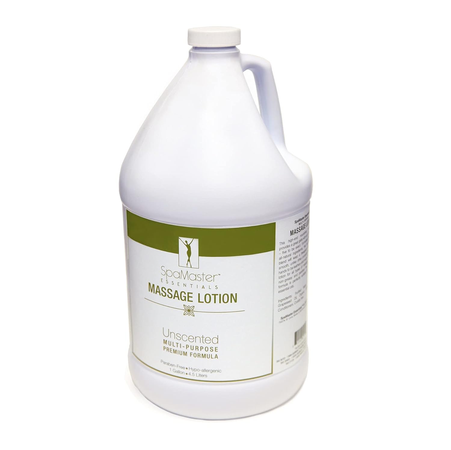 Master Massage Organic, Unscented, Vitamin-rich & Water-soluble Massage Lotion - 1 Gallon, Clear