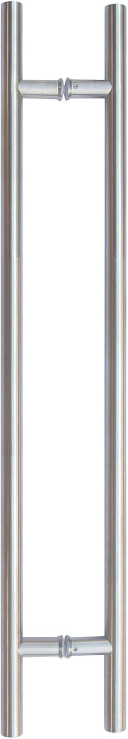 DIYHD 35in Stainless Steel Glass Door Handle,Two Side H Handle Pull