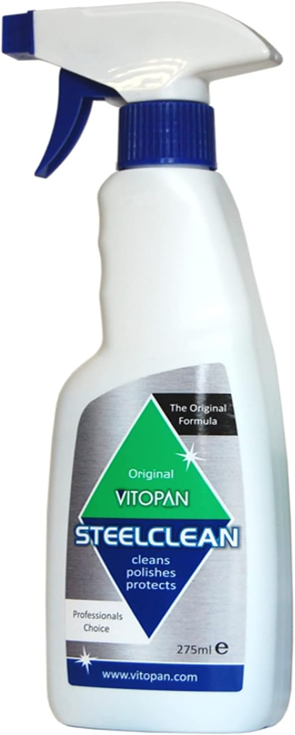 Vitopan Steel Clean for Kitchen 275ml Origina Trigger Spray Surface Hygiene Cleans, Polishes & Protection Professional Choice