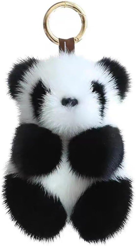 Cute Cartoon Panda Keychain Pendant With Soft Plush Animal Design for Bag and Wallet