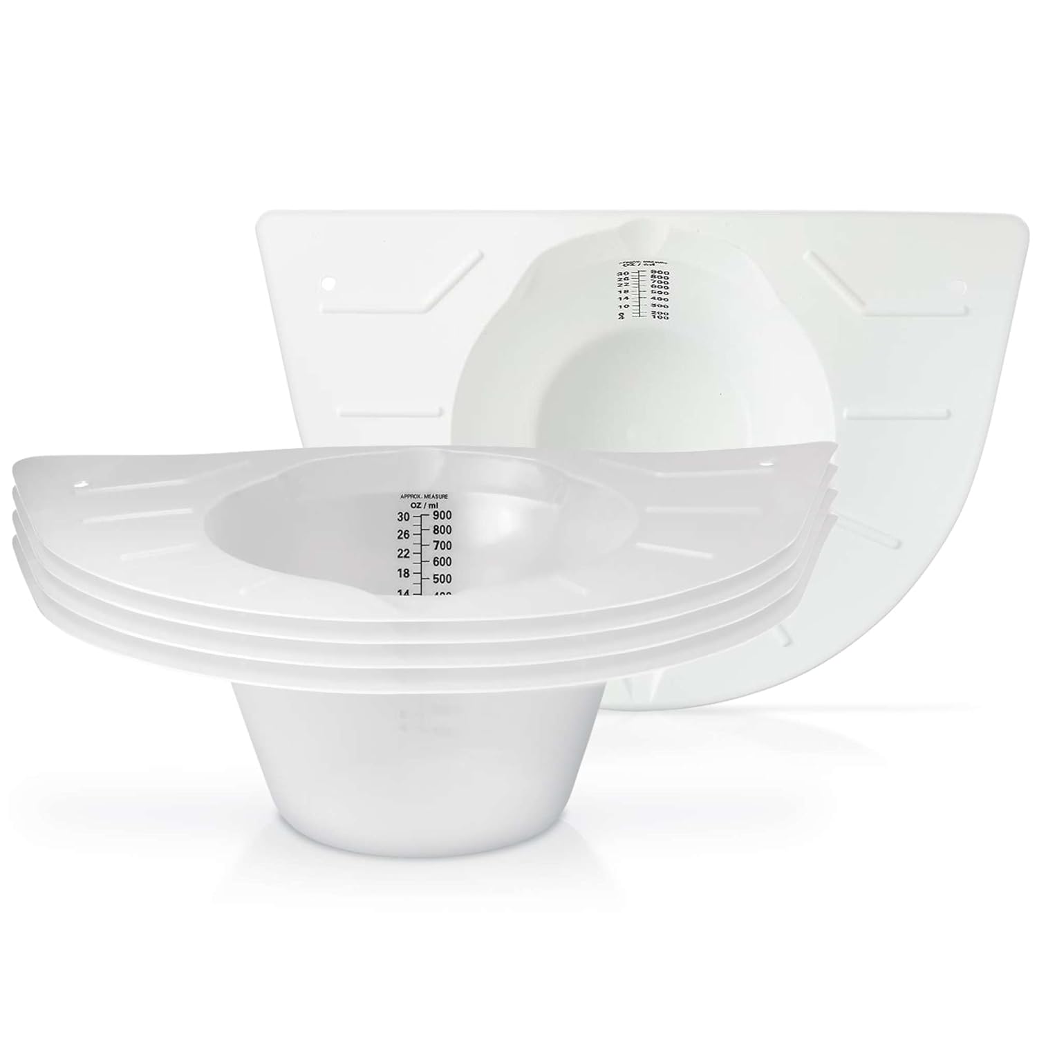 Urine Collection Hat for Toilet - 5 Pack of Reinforced Ribbing Specimen Pans with Wide Brim Wings - Urine and Stool Collector