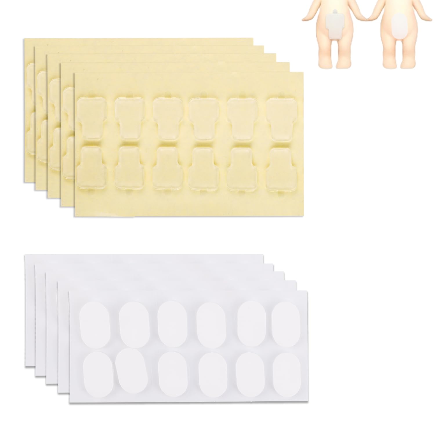 120pcs Adhesive Tape for Sonny Angel Hipper, Double-Sided Clear Sticky Putty Pads Mini Figures Glue Sticker Replacement Secure Hold for DIY Decor