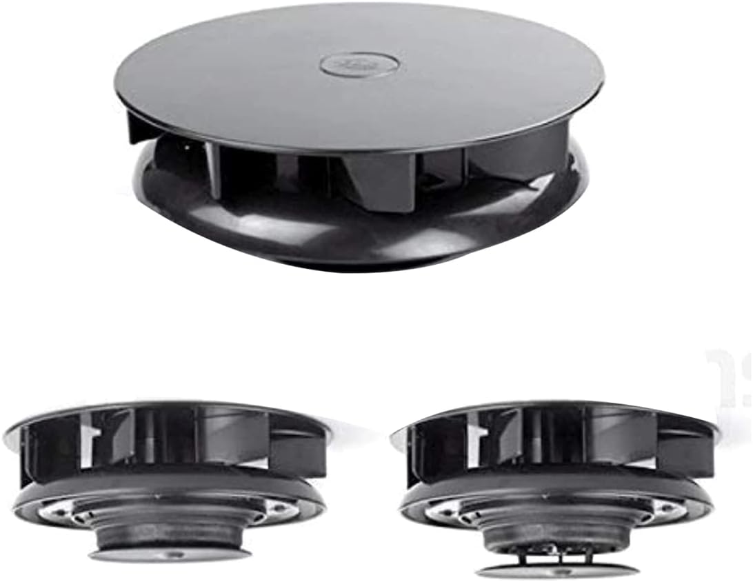 Small Low profile rotary roof vent for vans buses - BLACK - wind driven rotating ventilator