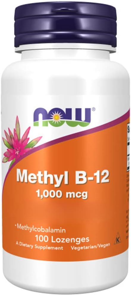 Now Foods Methyl-B12, Methylcobalamin, 1000mcg, Depot, one Tablet Every 2 Days, 100 Vegan Lozenges, Gluten Free, Vegetarian, Soy Free, Non-GMO