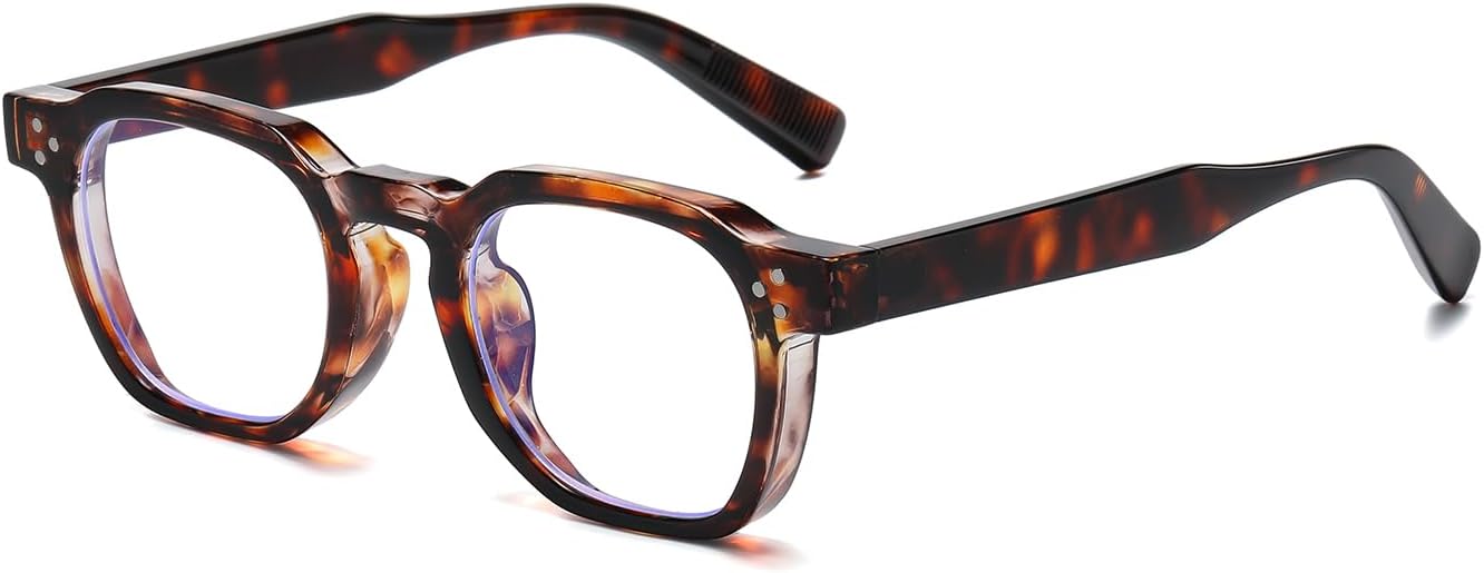LJCZKA Blue Light Blocking Glasses for Men and Women, Square Computer Eyeglasses Anti Eye-Fatigue for Reading, Texting & Gaming