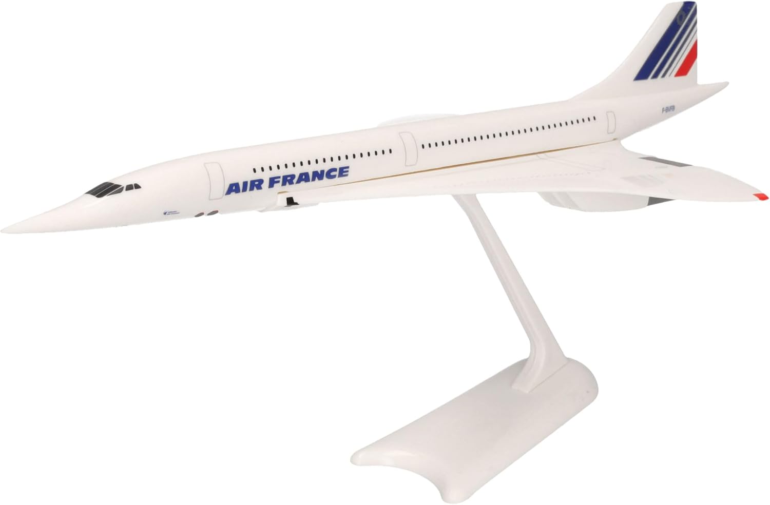 Herpa Snap-fit Airplane Model Concorde Air France on Scale of 1:250, Plastic Miniature with pedastal, Model Building, Collectors Edition