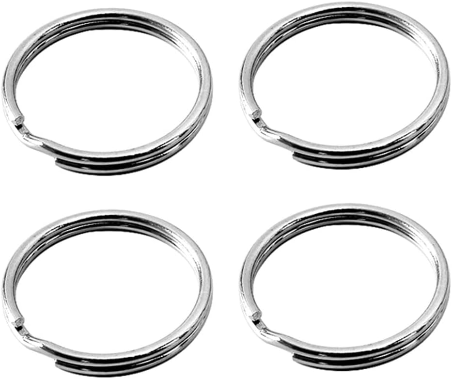 32mm Large KeyRings Heavy Duty for Keychain Hoops,Key Ring Round Metal Split Rings,Key Rings Hoops,Silver Keyring Loop Keyring Connector,Jewellery Making Craft DIY Accessory,4 Pack