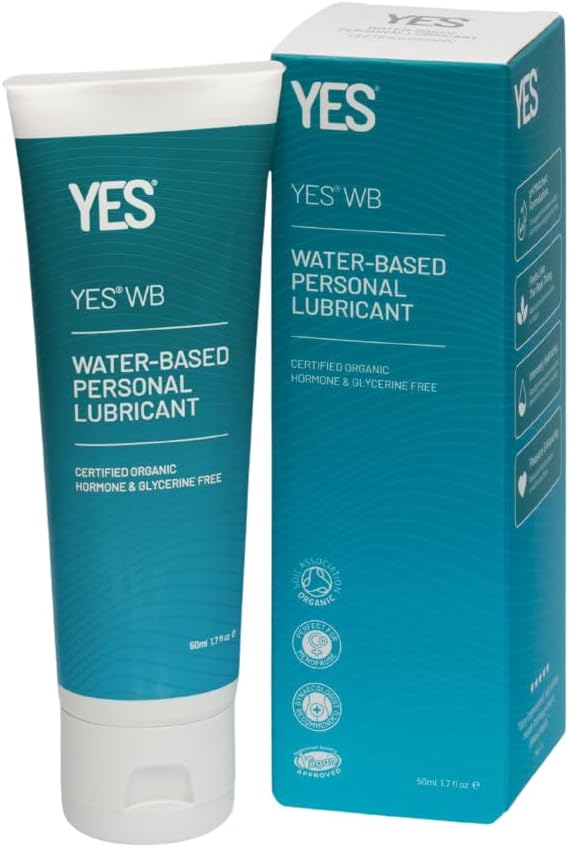 YES WB Water-Based Personal Lubricant | Intensely Hydrating Water-Based Lube | Certified Organic Made Without Hormones or Glycerine | pH Matched (50ml)