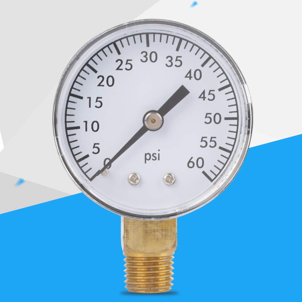 Pressure Dual, Industrial Scientific Scale Air Gas Water 0 60psi Manometer for Oil with 1 4 Inches NPT Bottom Mount Tank Accessory Dial Instrument Base Entry