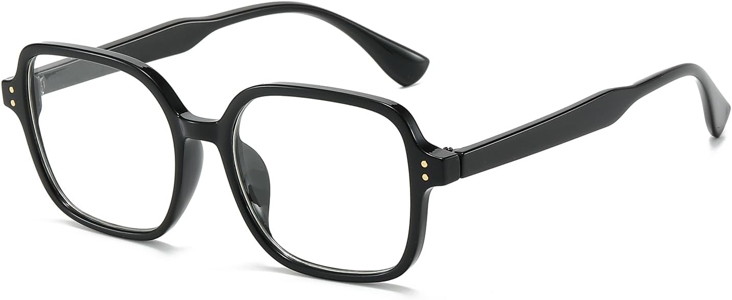 LJCZKA Blue Light Blocking Glasses Square for Women and Men,Retro 90s Oversized Computer Gaming Glasses Rectangle Clear Lens Computer Eyewear Anti Eyestrain for Reading, Texting & TV
