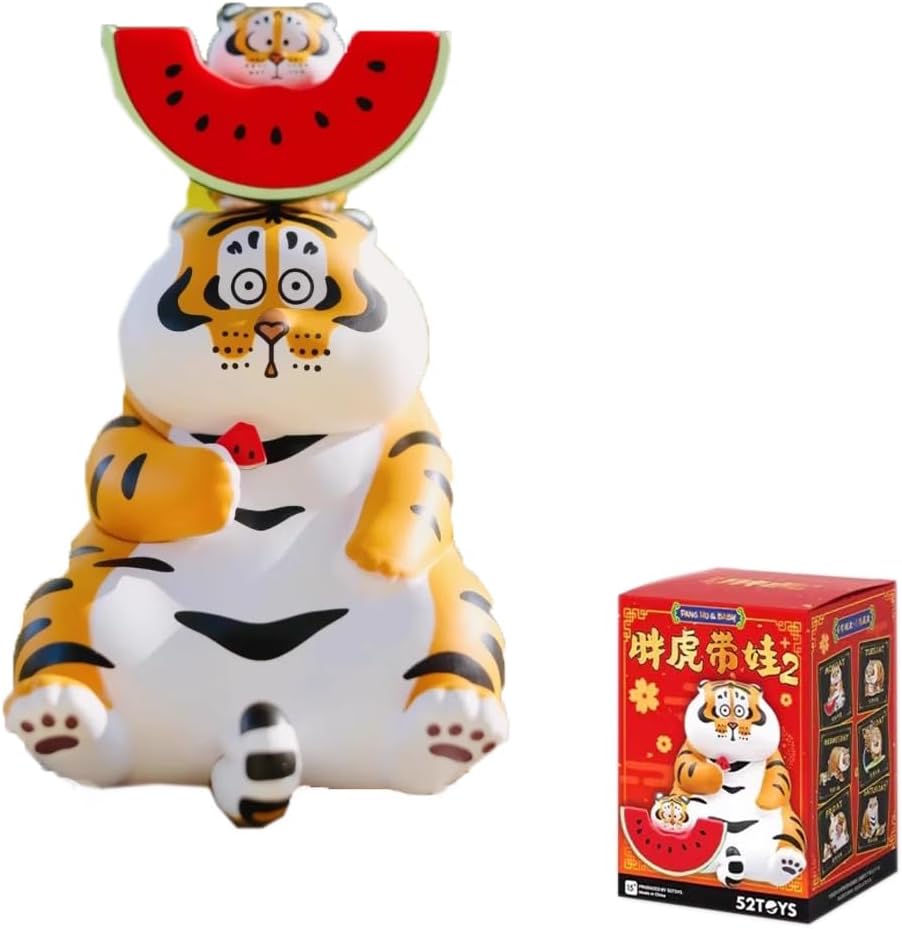 Aven Rabbit Panghu with Baby Series 2 Blind Box Action Figures Mystery Box Cute Random Toys Birthday Gifts Christmas Collectible Toy for Desktop Ornaments, 1PC