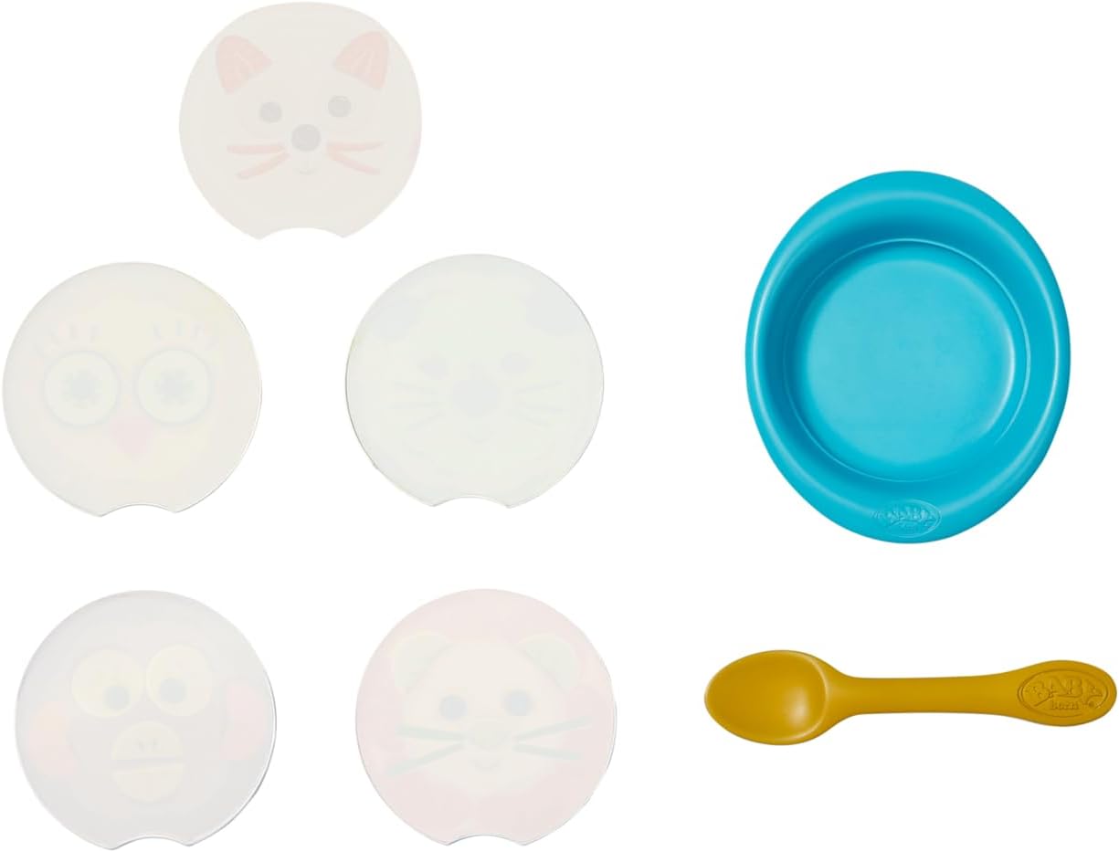 BABY born Feeding Set for Dolls with a Bowl, Spoon and 5 Water Reveal Meal Options with Fun Faces, For Children Aged 3+, 835029 Zapf Creation