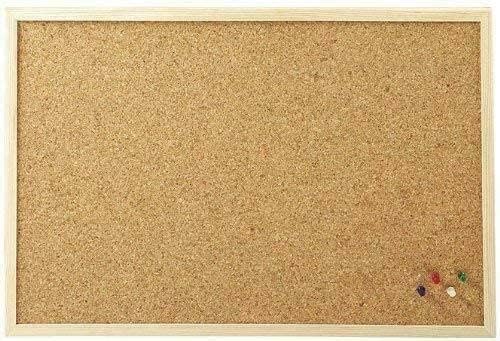 Cork Board Notice memo Label Instructions Rules pin 5 Push Pins Classic Wood Natural Frame Office, School, Home (40 x 30 CM)