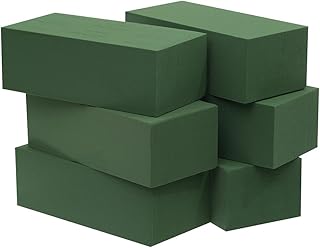 Crafare 6pc Wet Fresh Floral Foam Blocks Green Florist Foam Bricks for Spring Fresh Flower Arrangement and Crafts Supply 8.9(L) X 3.9(W) X 3(H)