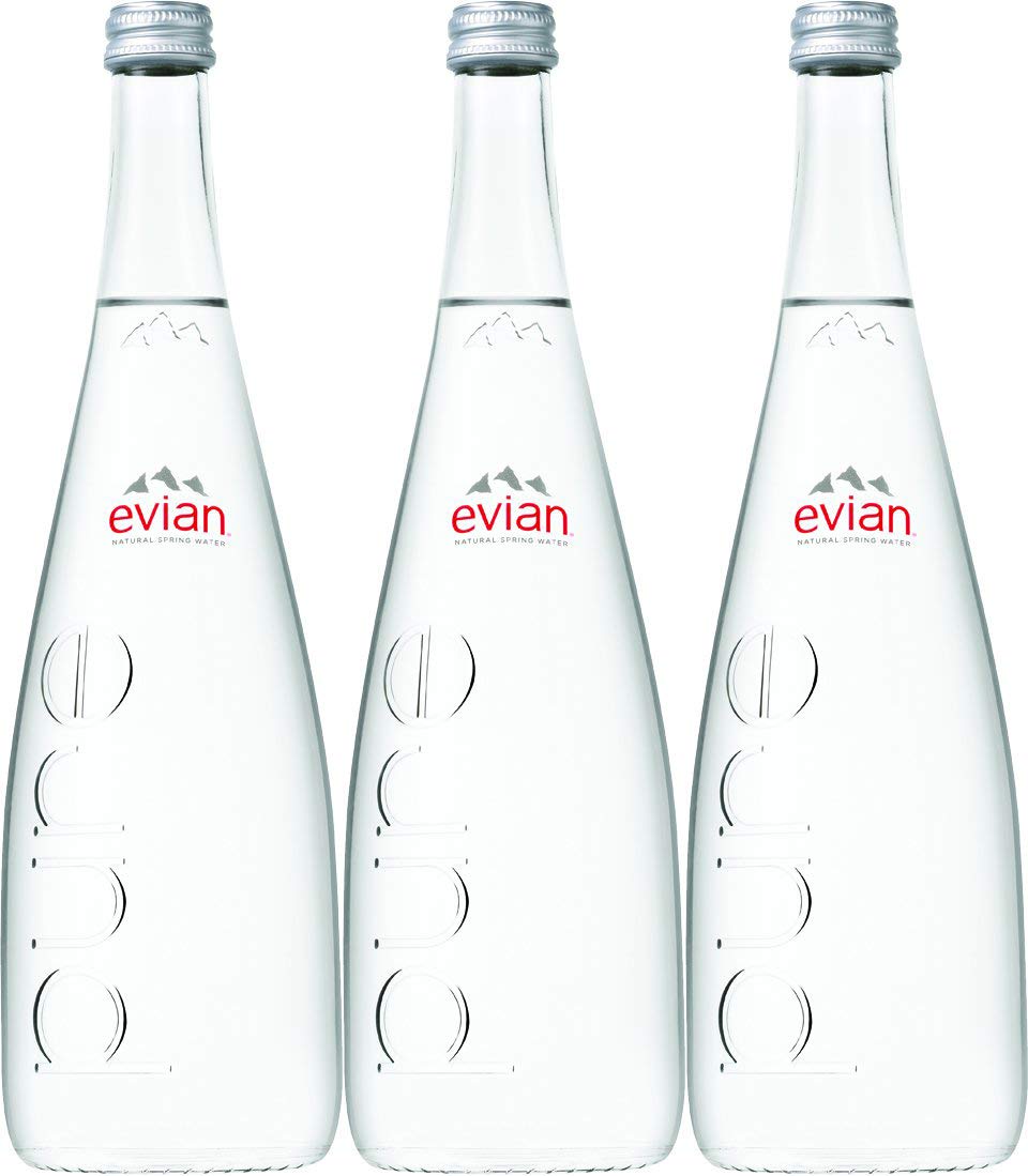 Evian Natural Mineral Water, 25.4 oz Glass Bottle (Pack of 3 Total of 76.2)
