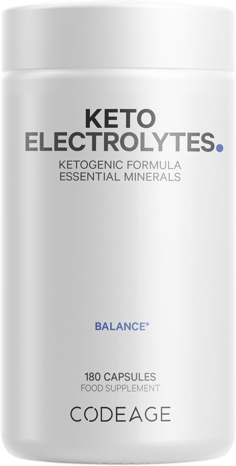Keto Electrolytes Supplement – Vegan Electrolyte Tablets w Magnesium, Potassium, Calcium & Salt - Electrolyte Powder Salt Pills & Drink Hydration Supplements – Non-GMO, Keto Diet -180 Capsules