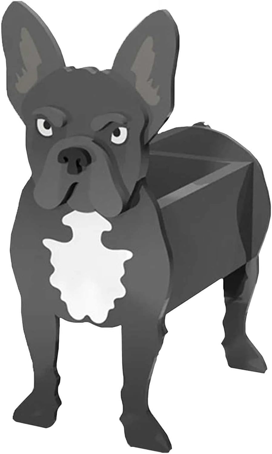 QUTBAG Dog Planter Plant Pots, Cute Animal Shaped Cartoon Planter, PVC Flower Stand Boxes, Succulent Planters Flower Pots (Color : French Bulldog Black, Size : 43 * 25cm)
