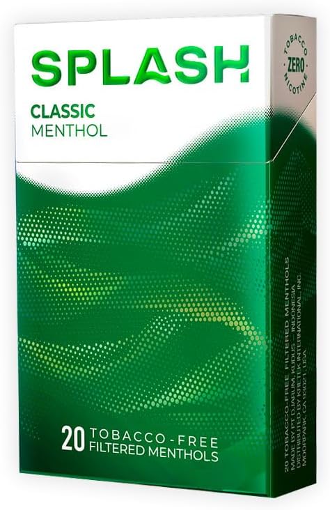 Splash by Djarum Herbal Cigarettes - Classic Menthol - Tobacco & Nicotine Free (20 Total)